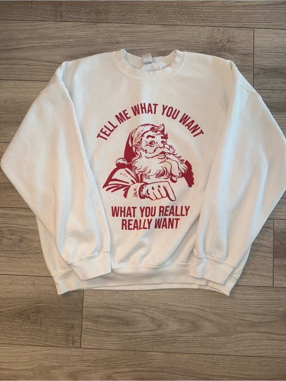 Sweet Claire Santa Christmas Graphic Sweatshirt L/XL